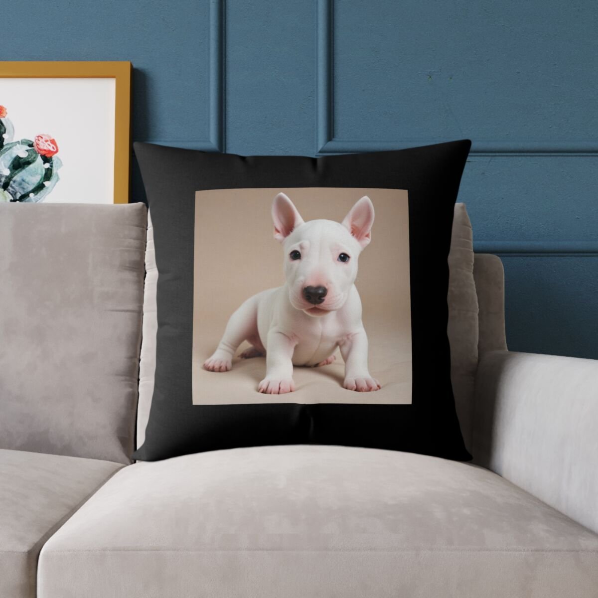 English Bull Terrier Square Poly Canvas Pillow - Image 15