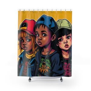 Shower Curtains - Cartoon Ethnic Graffiti Art