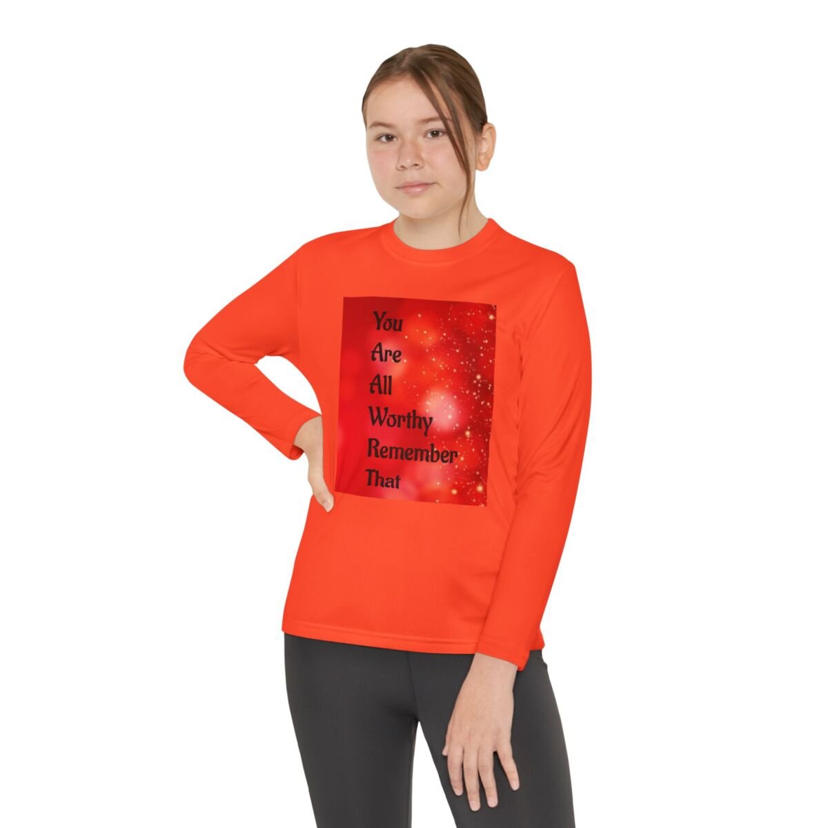 Motivational Quote Phrase Youth Long Sleeve Competitor Tee - Image 12