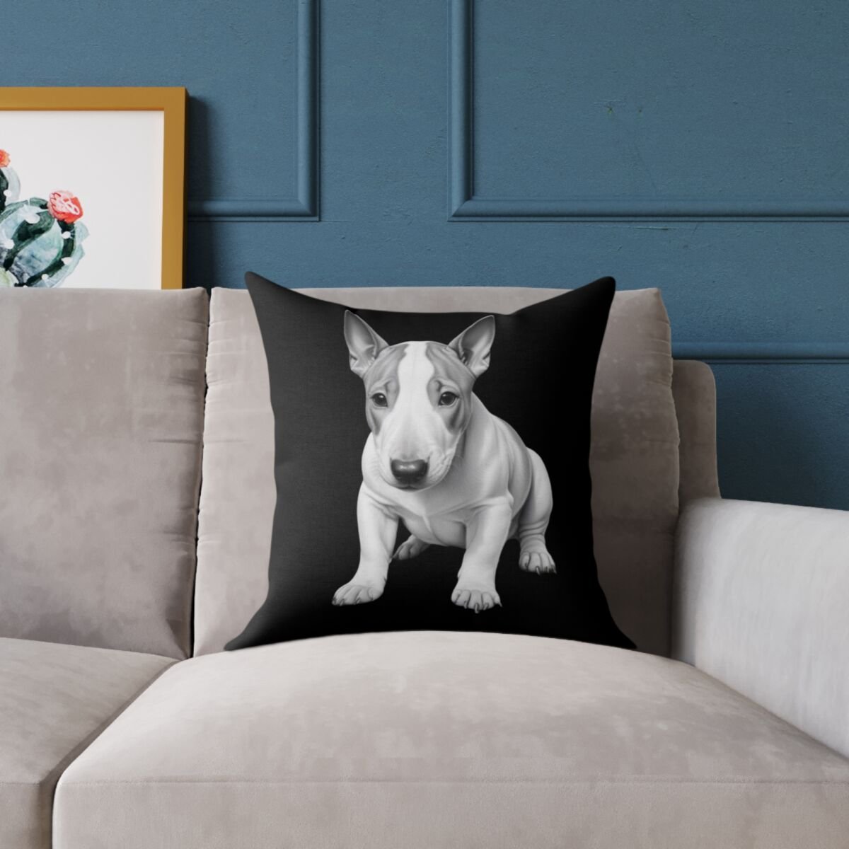 English Bull Terrier Square Poly Canvas Pillow - Image 7