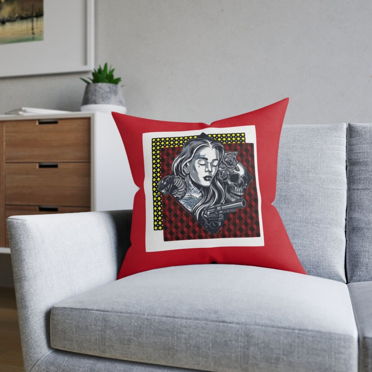 Tattoo Art Square Pillow - Image 8