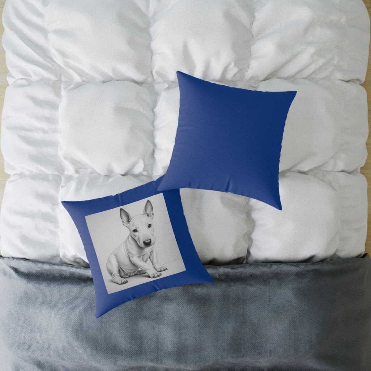 English Bull Terrier Square Poly Canvas Pillow - Image 12