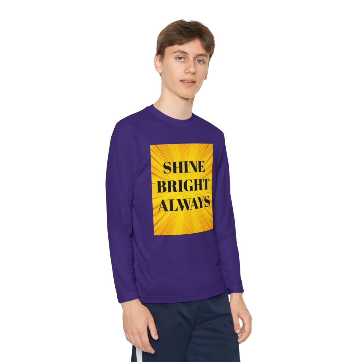 Motivational Quote Phrase Youth Long Sleeve Competitor Tee - Image 47