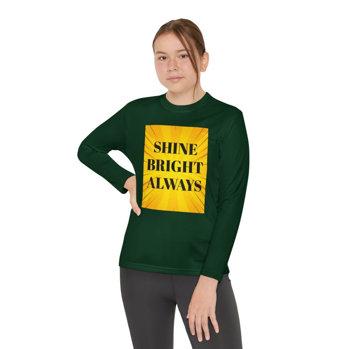 Motivational Quote Phrase Youth Long Sleeve Competitor Tee - Image 32