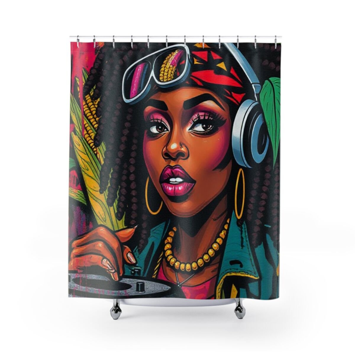 Shower Curtains - Cartoon Ethnic Graffiti Art