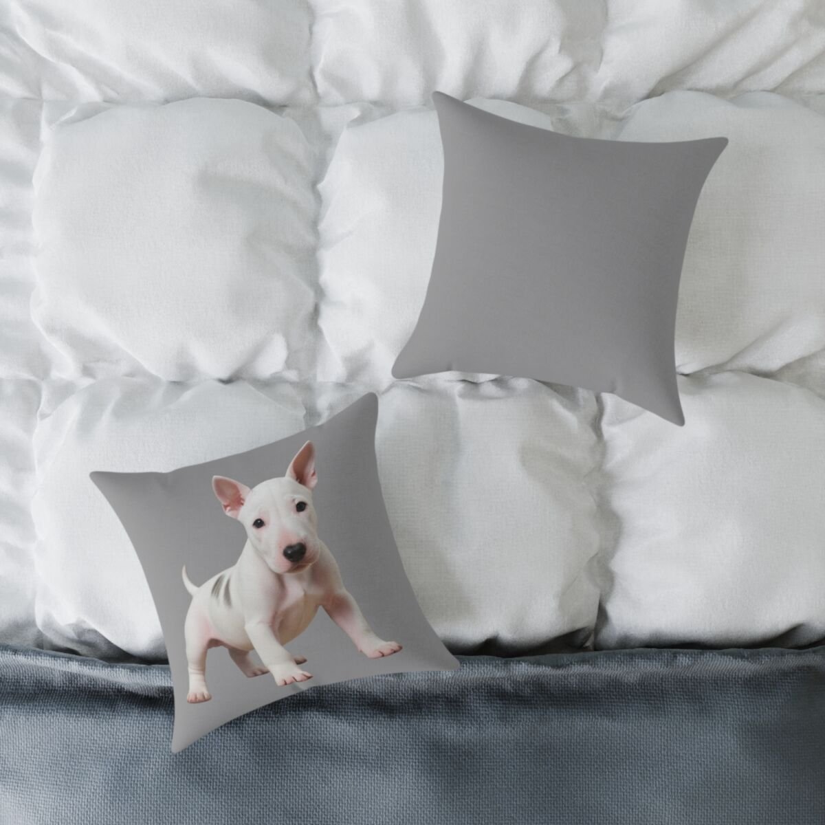 English Bull Terrier Square Poly Canvas Pillow - Image 4