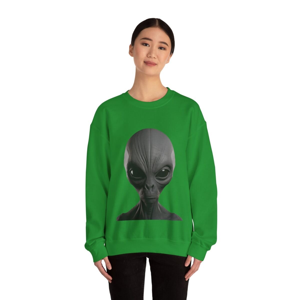 C ute A lien Pr in t Unise x Heavy Blend™ Crewneck Sweatshirt Alien Hoodie , Cute Alien Gif t, Sweater, Unique Sweatshirt, prin t Hoodie. - Image 36