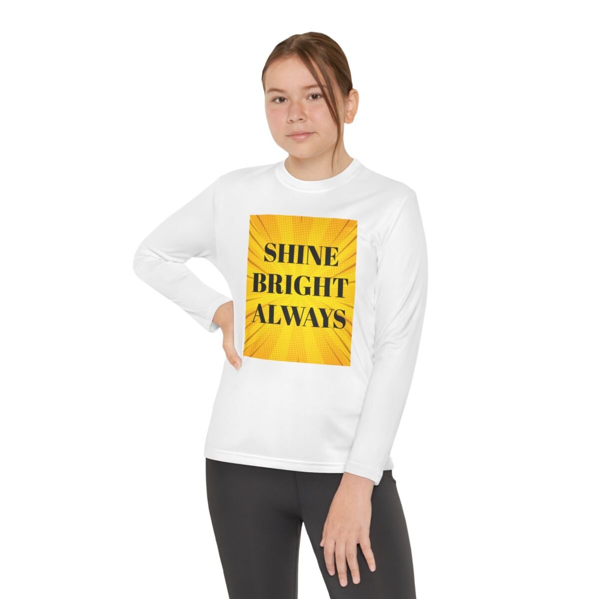 Motivational Quote Phrase Youth Long Sleeve Competitor Tee - Image 8