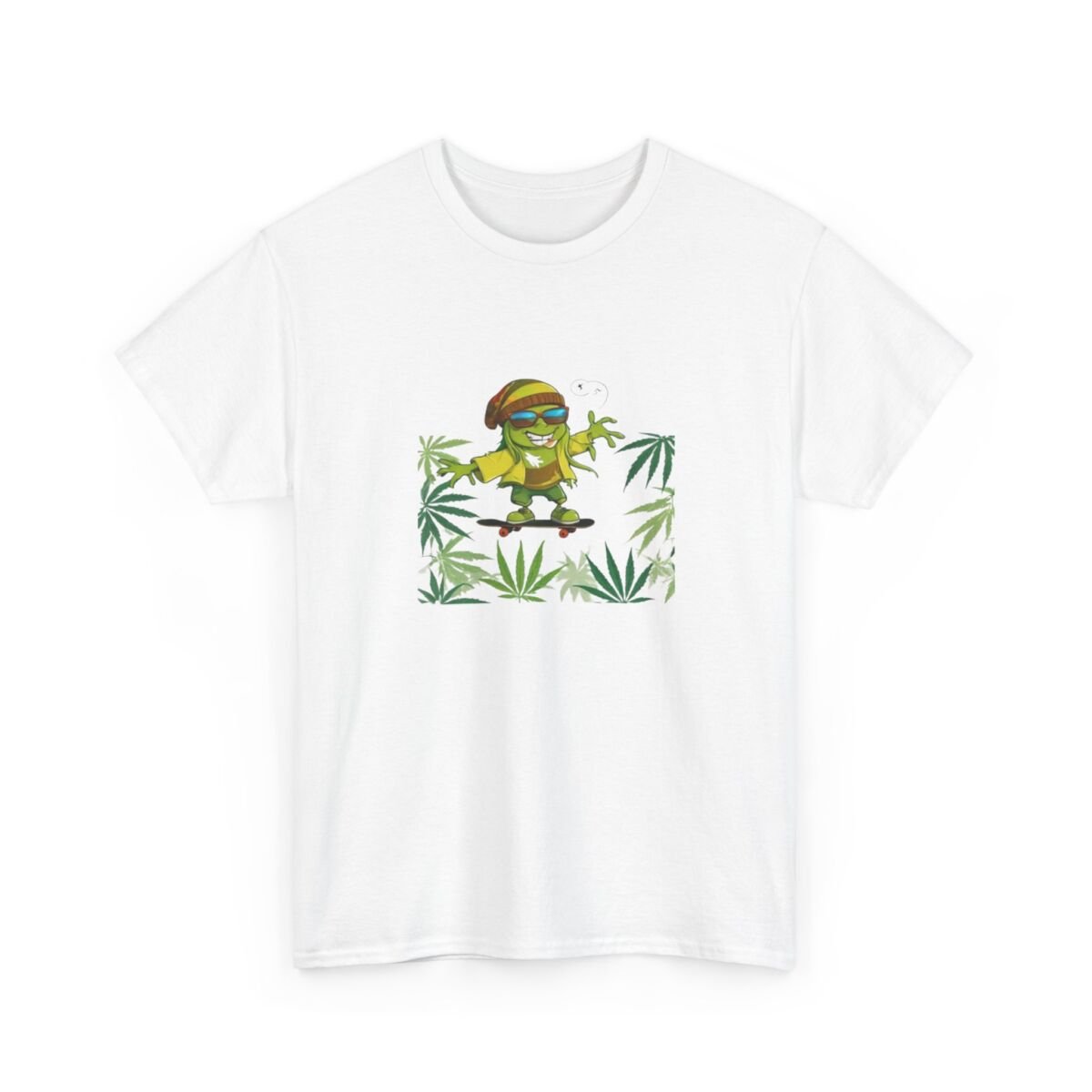 Cannabis Leaves Unisex Heavy Cotton Tee 08 - Image 3