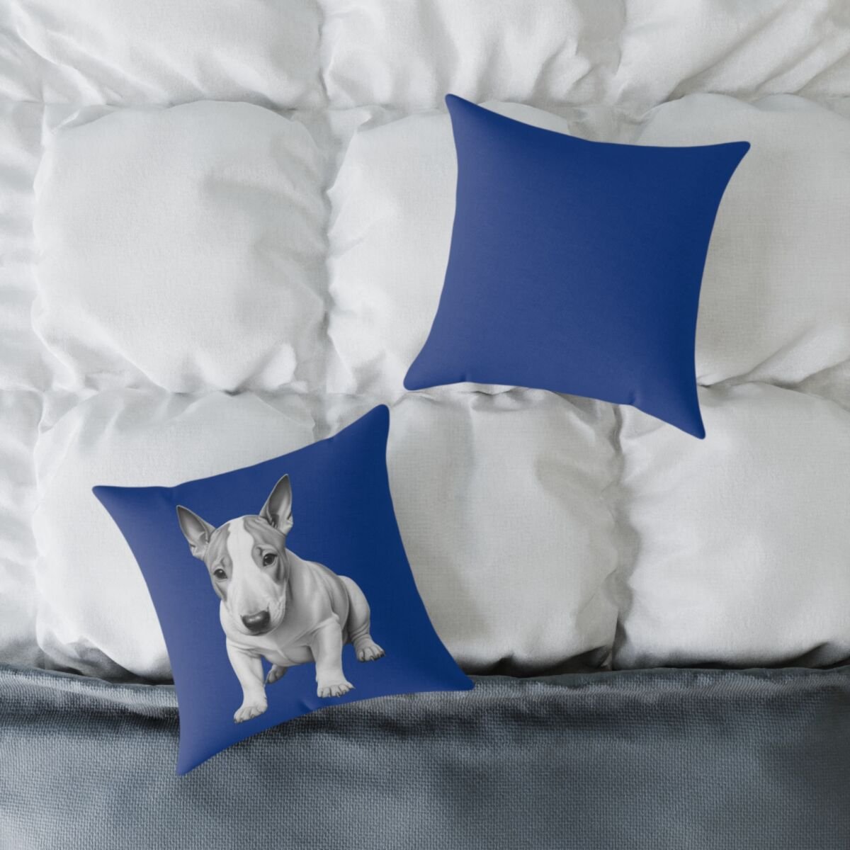 English Bull Terrier Square Poly Canvas Pillow - Image 4