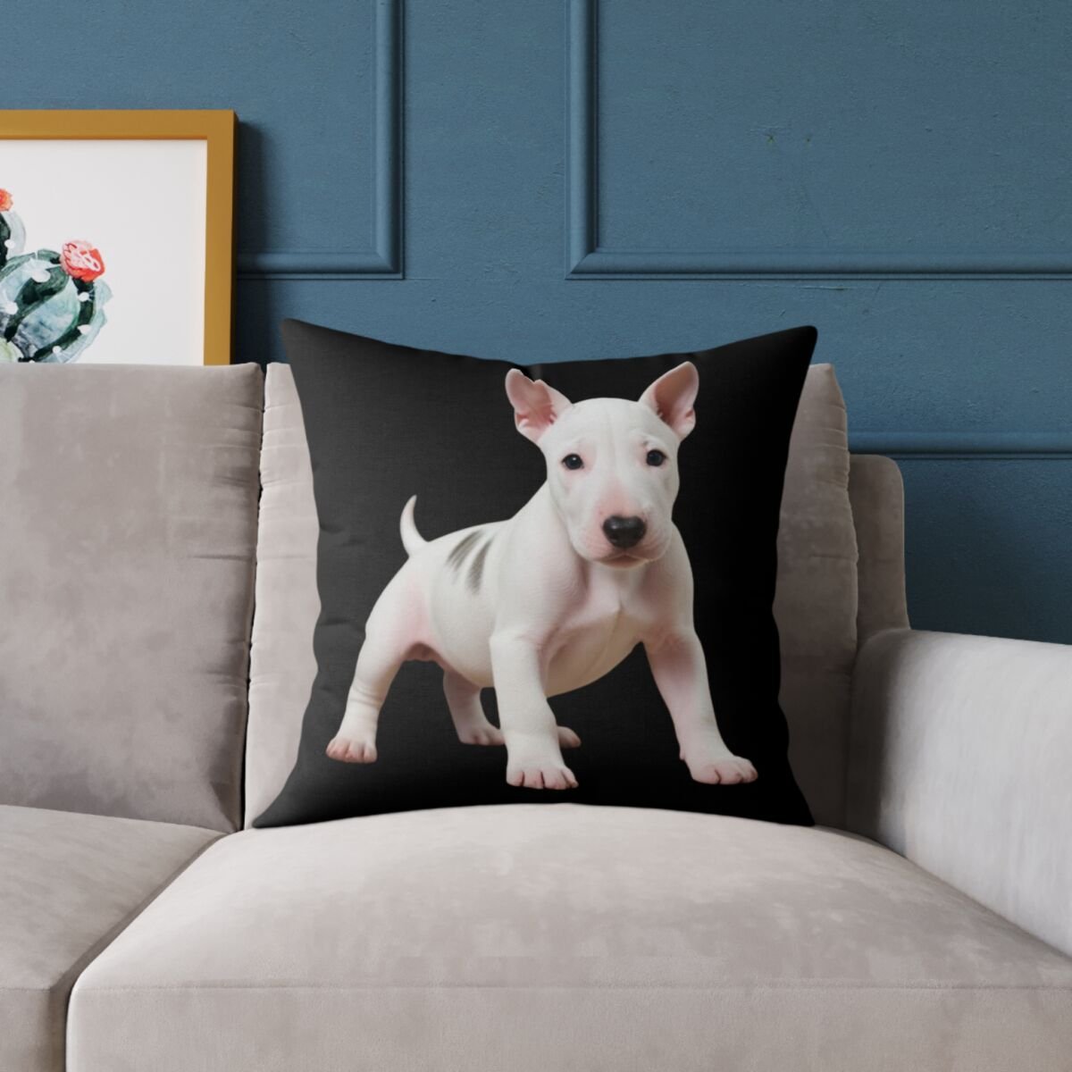 English Bull Terrier Square Poly Canvas Pillow - Image 11