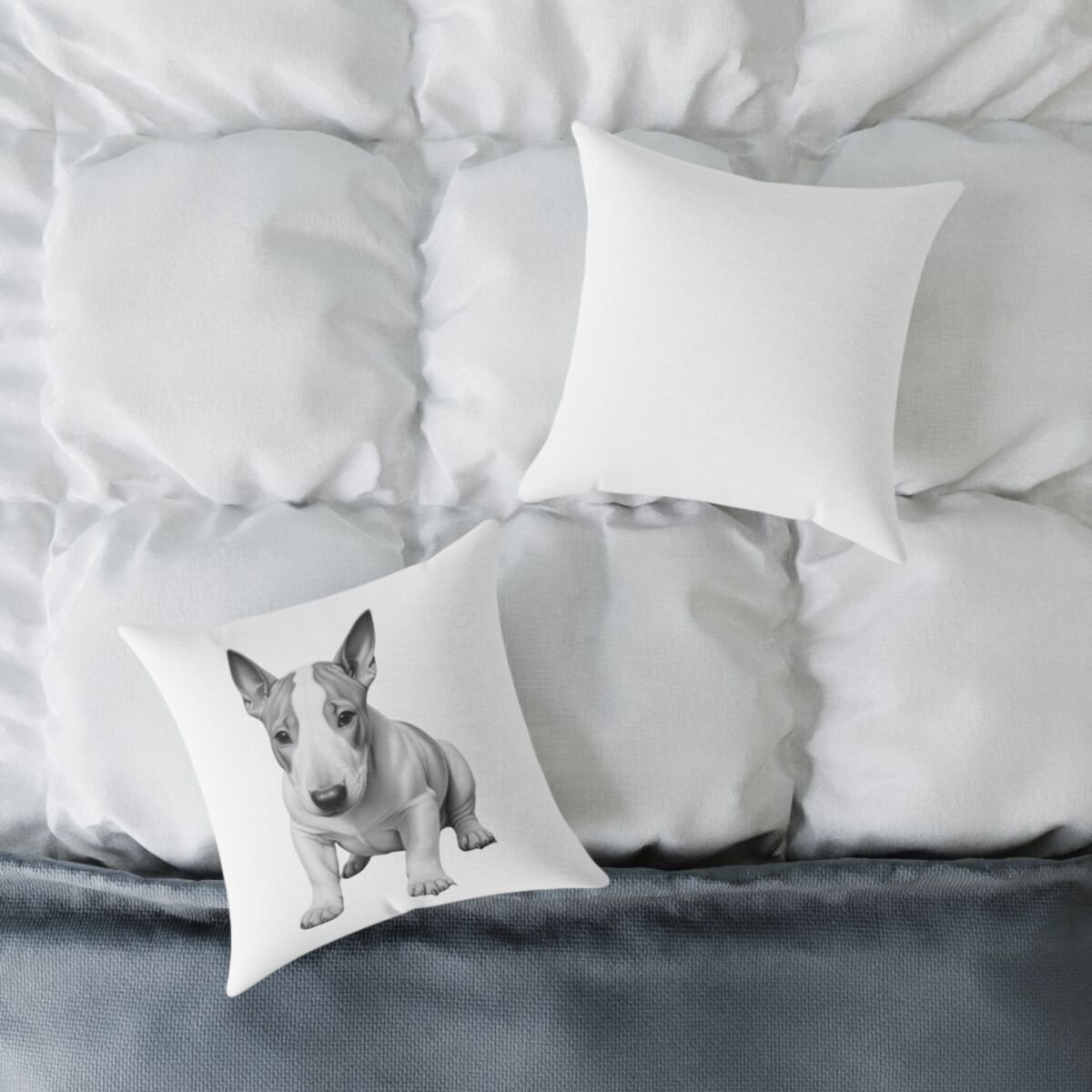 English Bull Terrier Square Poly Canvas Pillow - Image 4