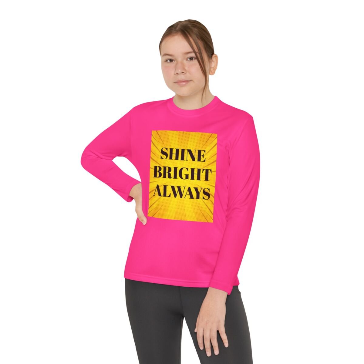 Motivational Quote Phrase Youth Long Sleeve Competitor Tee - Image 52