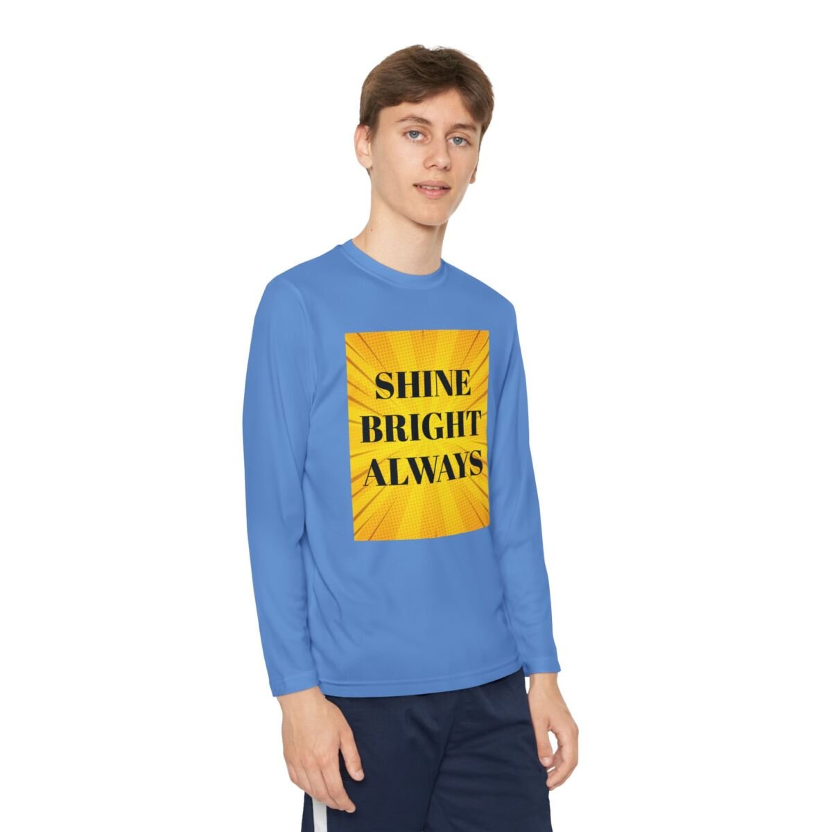 Motivational Quote Phrase Youth Long Sleeve Competitor Tee - Image 39