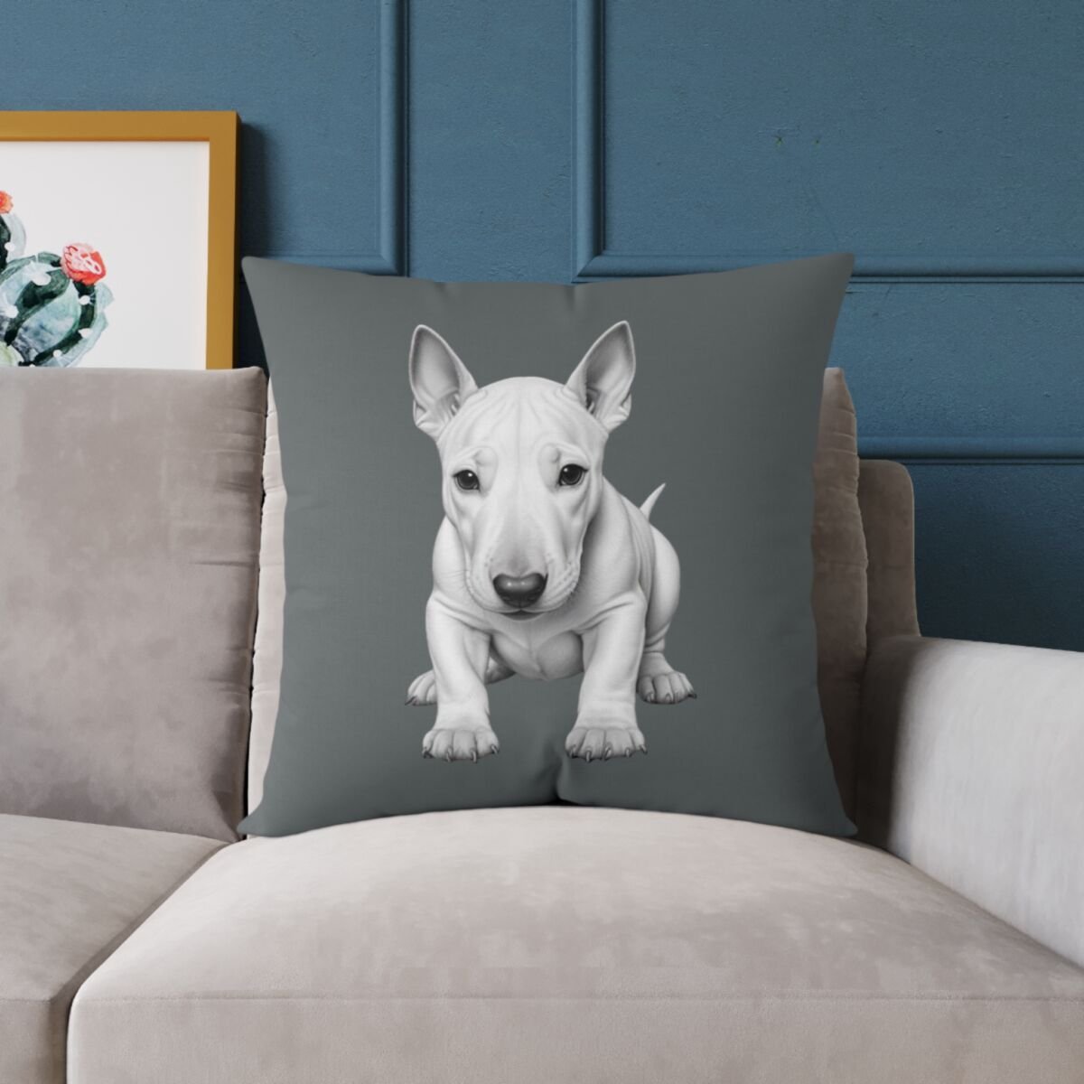 English Bull Terrier Square Poly Canvas Pillow - Image 15