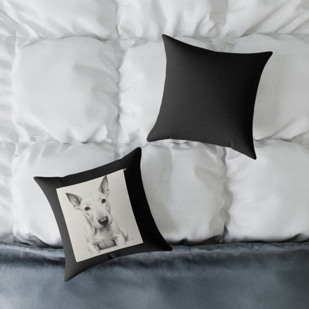 English Bull Terrier Square Poly Canvas Pillow - Image 4