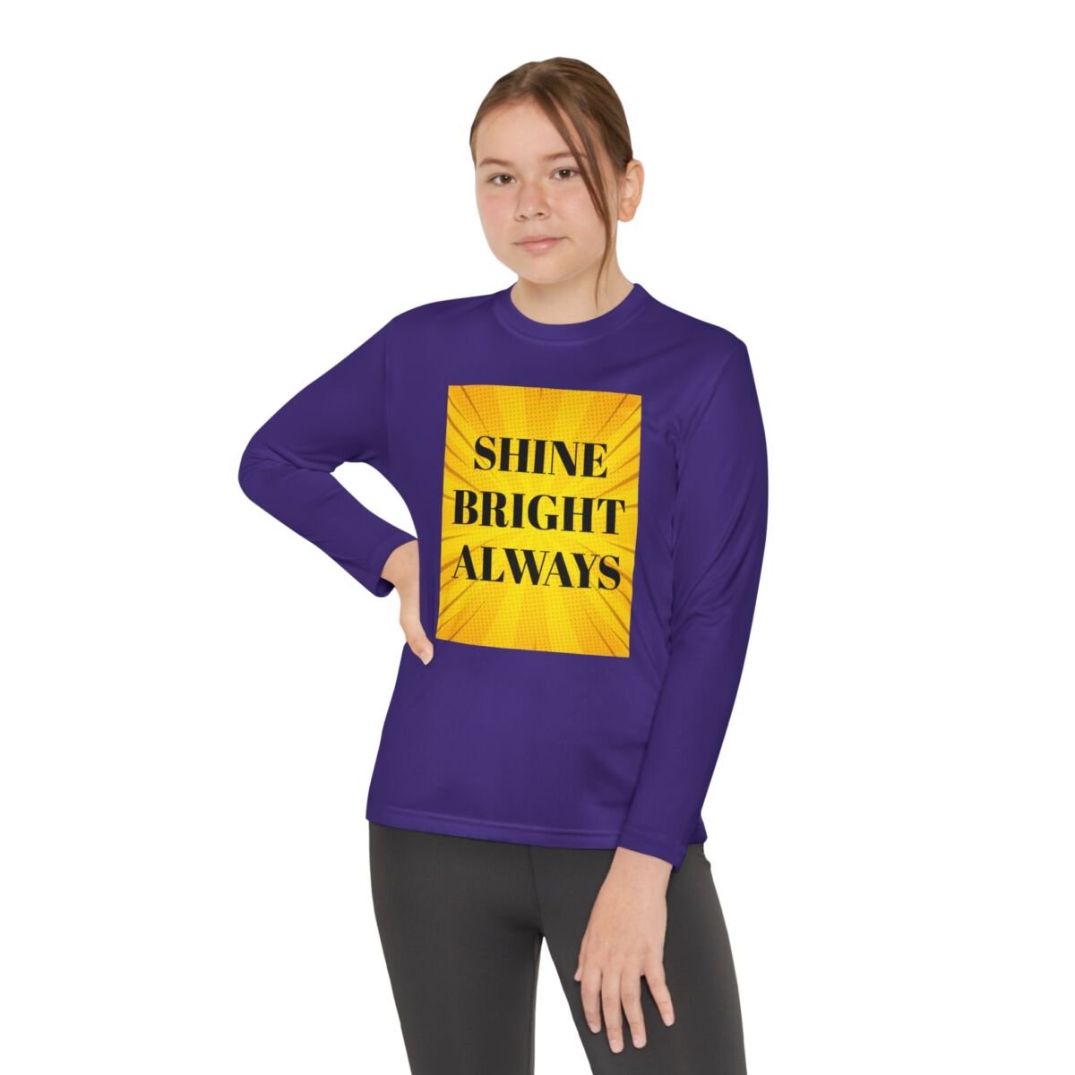 Motivational Quote Phrase Youth Long Sleeve Competitor Tee - Image 48