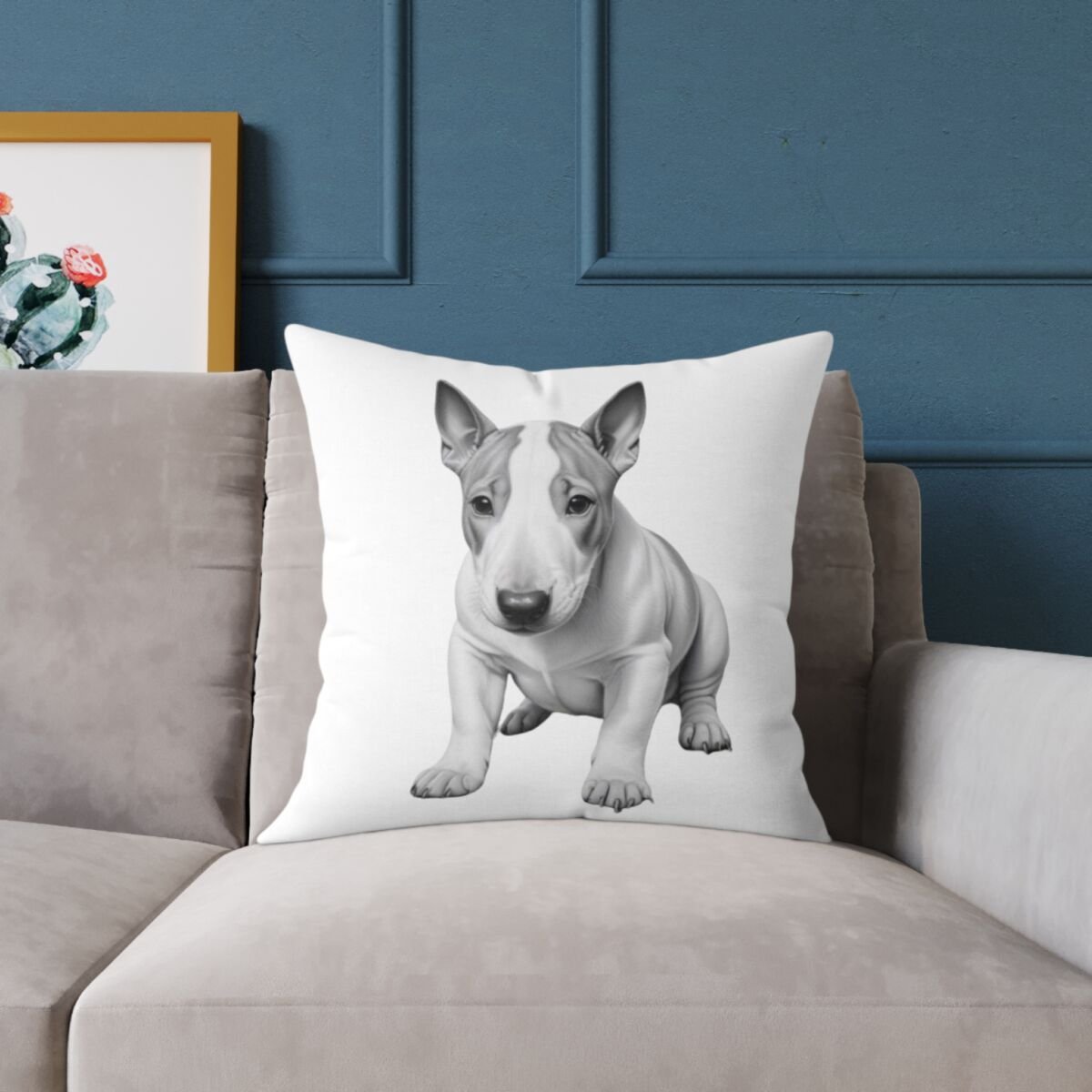 English Bull Terrier Square Poly Canvas Pillow - Image 11