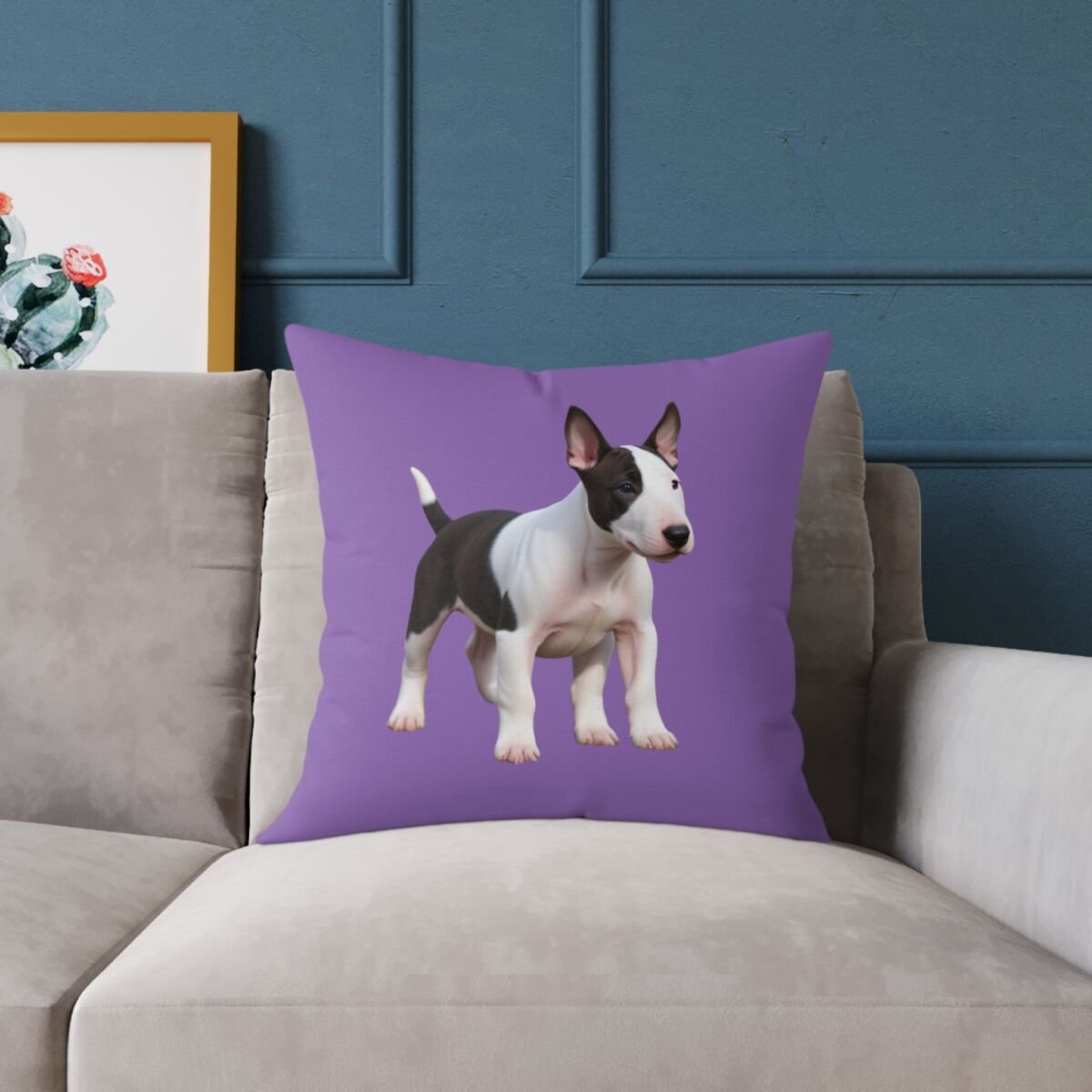 English Bull Terrier Square Poly Canvas Pillow - Image 11