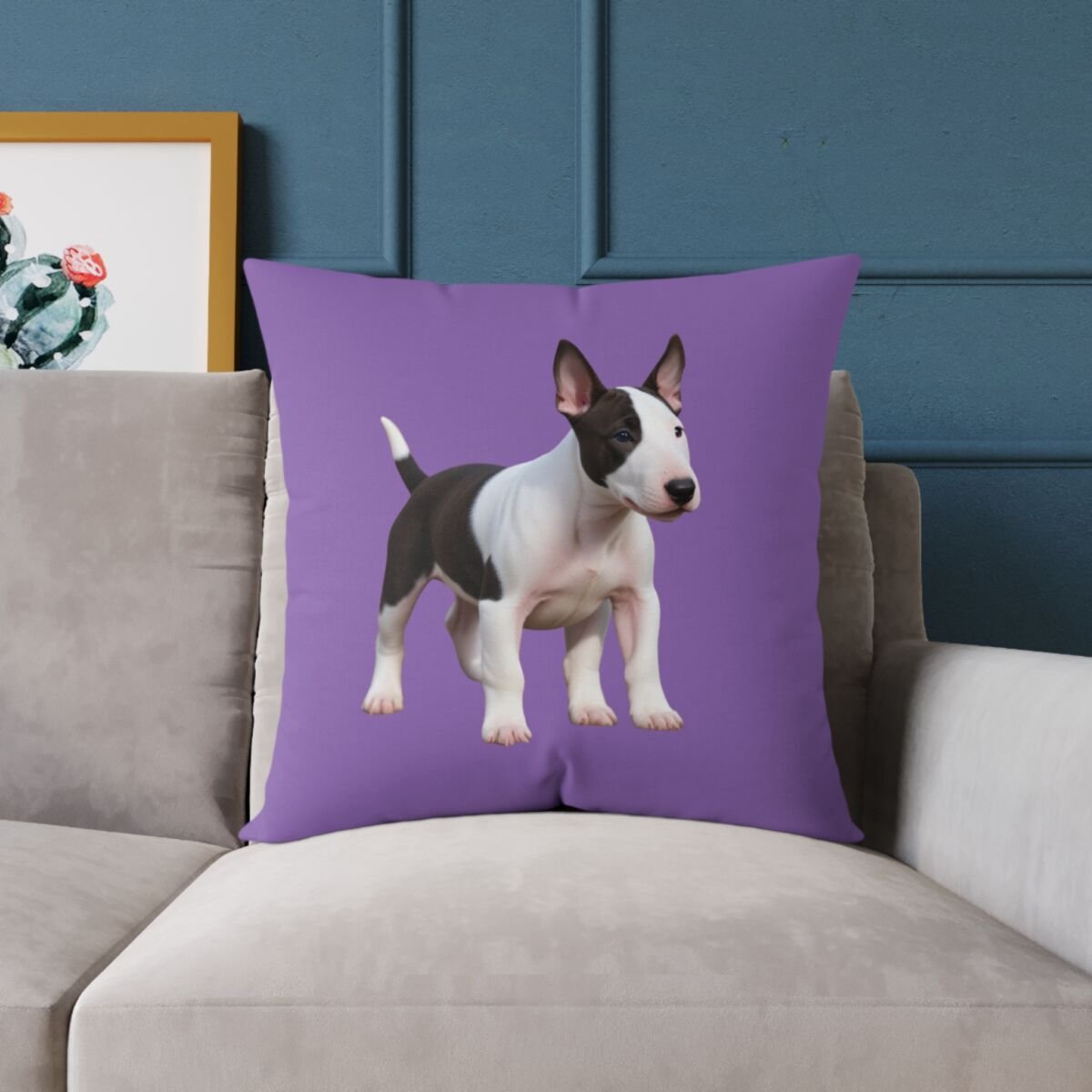 English Bull Terrier Square Poly Canvas Pillow - Image 15
