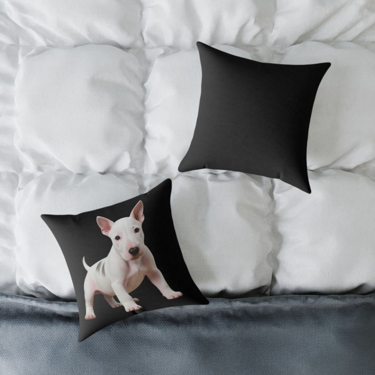 English Bull Terrier Square Poly Canvas Pillow - Image 4