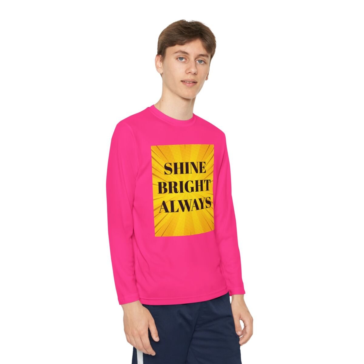 Motivational Quote Phrase Youth Long Sleeve Competitor Tee - Image 51