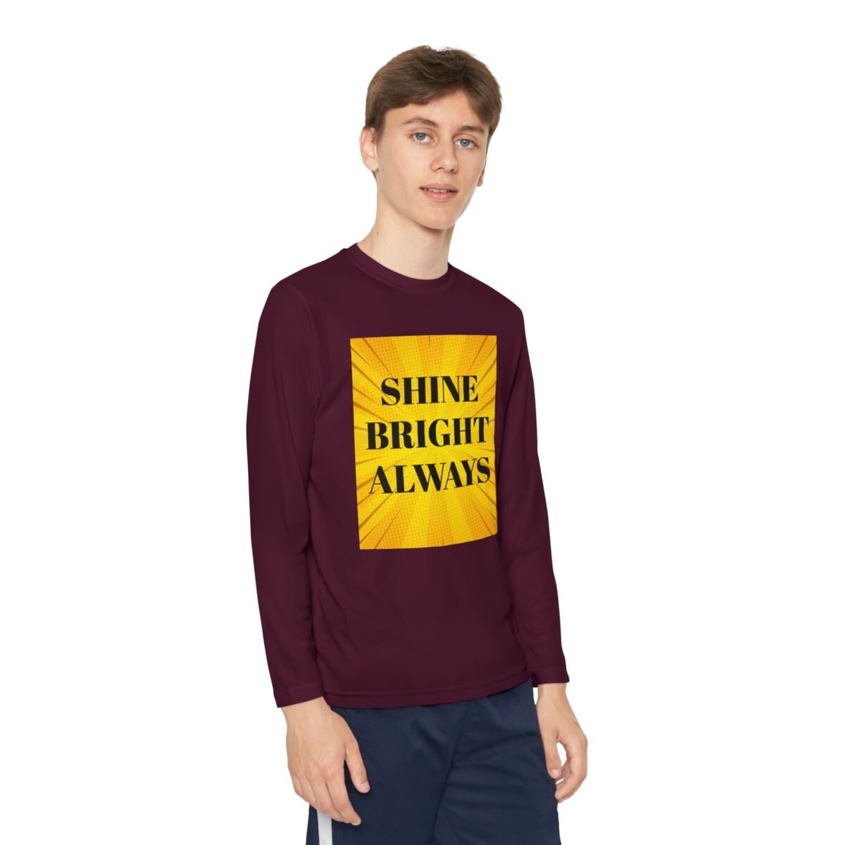 Motivational Quote Phrase Youth Long Sleeve Competitor Tee - Image 67