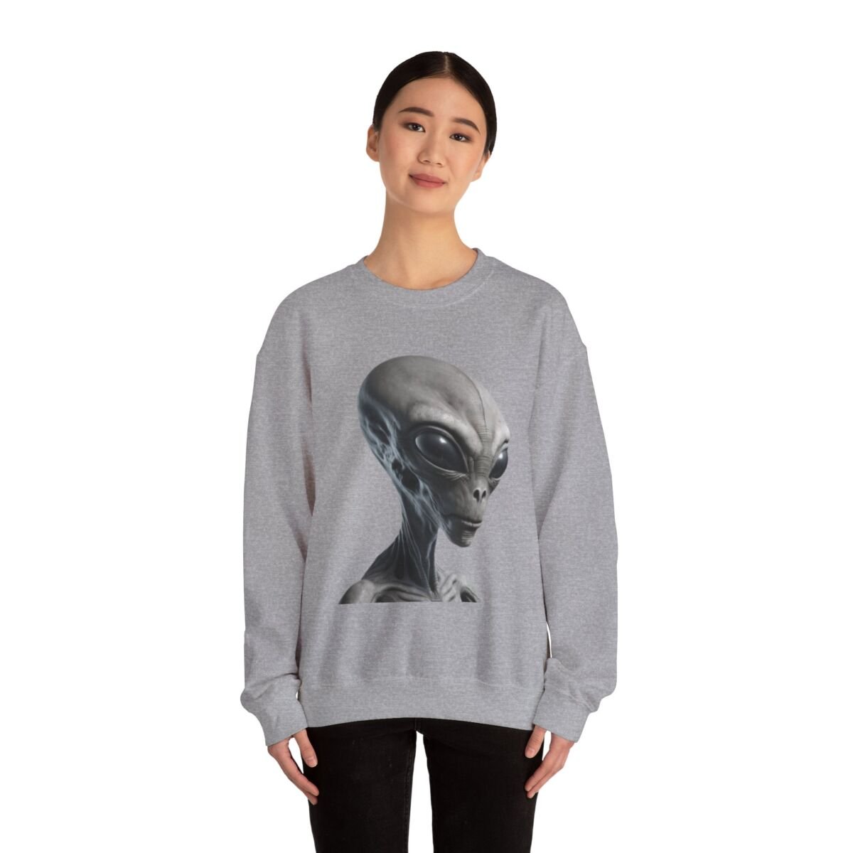 A lien Sweater, Retro A lien Graphic Unique Prin t Sweatshirt, Unise x, Heavy Blend™ Crewneck Sweatshirt Crewneck Cu te A lien Gif t, - Image 12