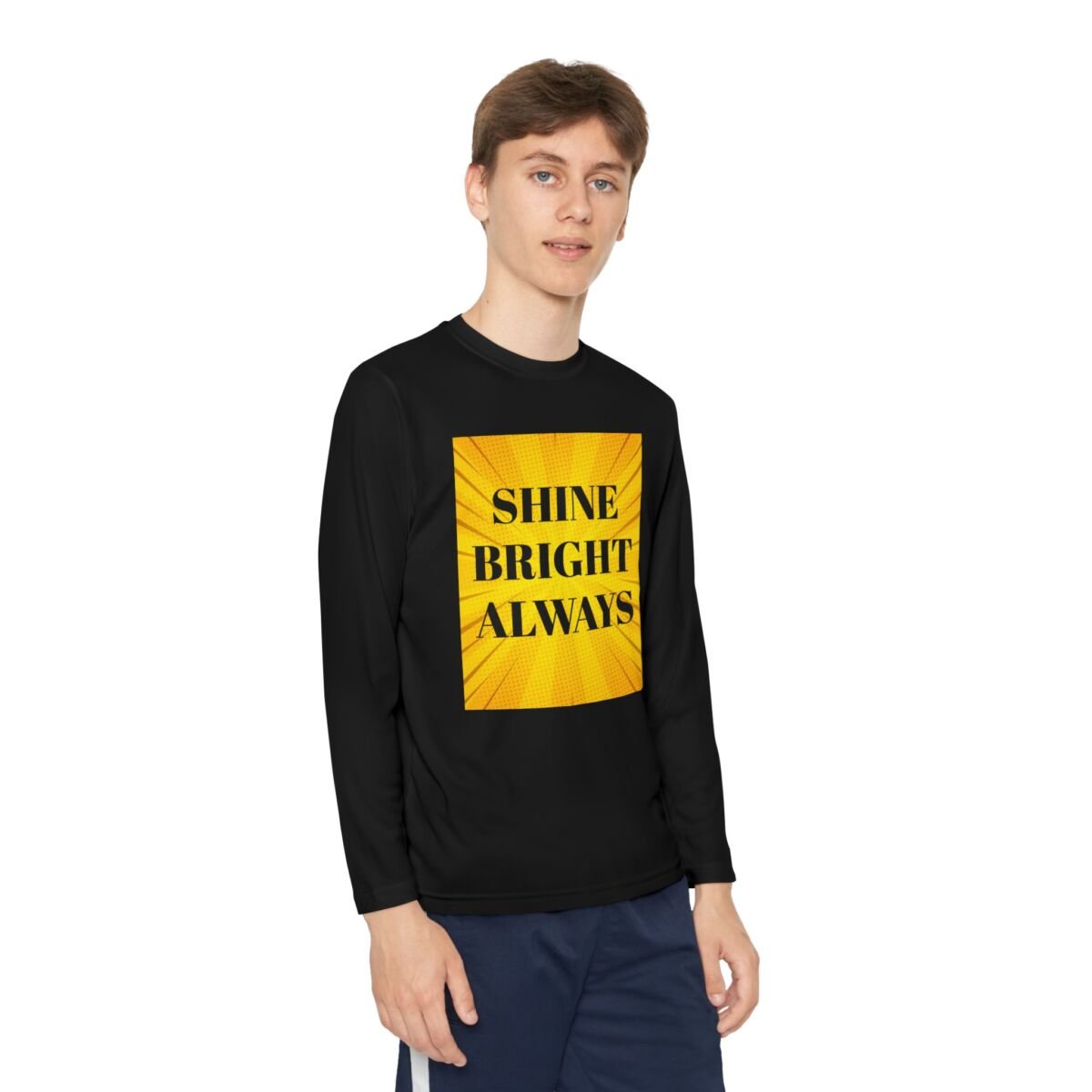 Motivational Quote Phrase Youth Long Sleeve Competitor Tee - Image 63