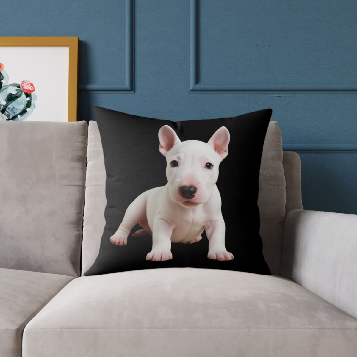 English Bull Terrier Square Poly Canvas Pillow - Image 11