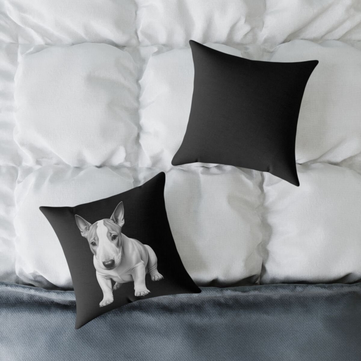 English Bull Terrier Square Poly Canvas Pillow - Image 4