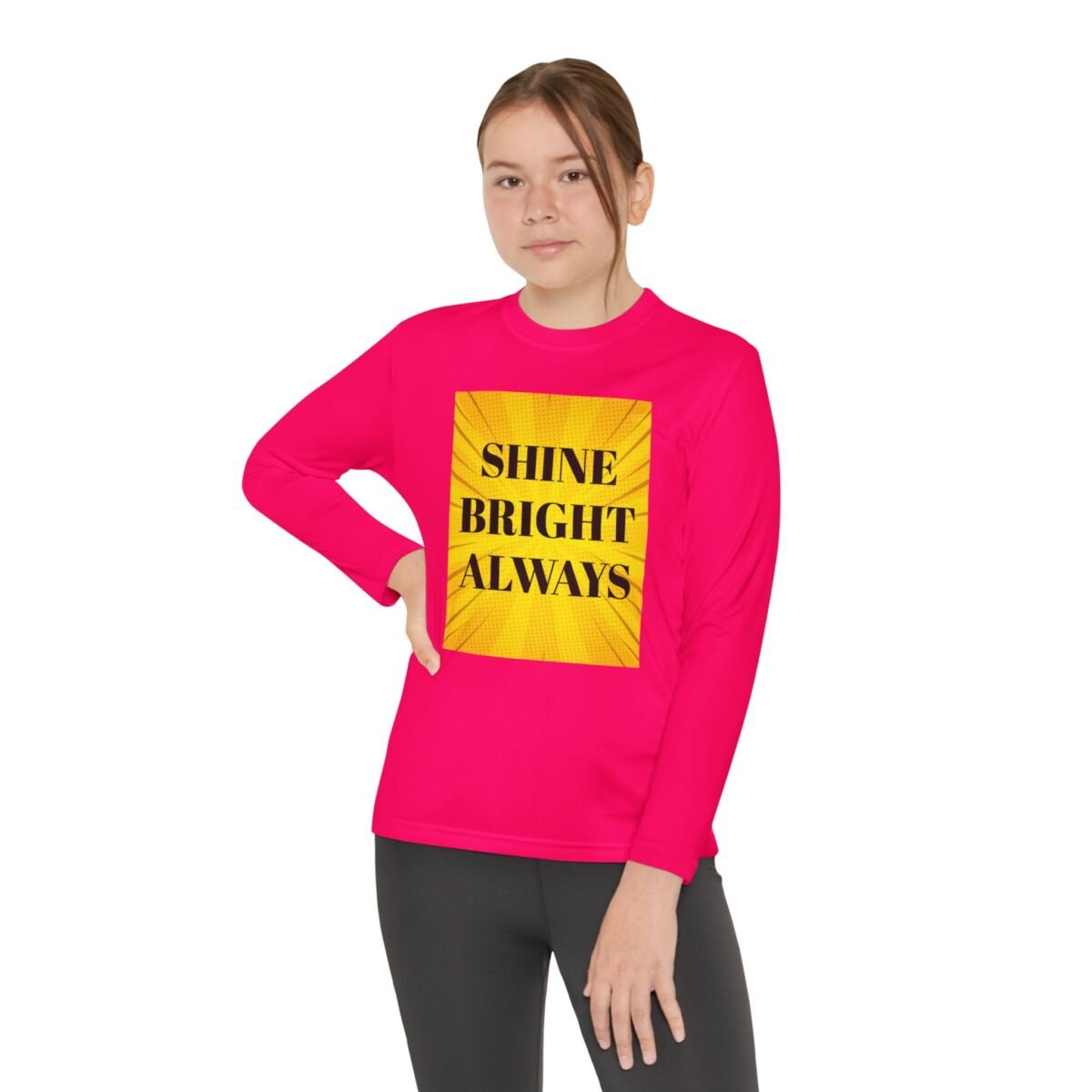 Motivational Quote Phrase Youth Long Sleeve Competitor Tee - Image 60