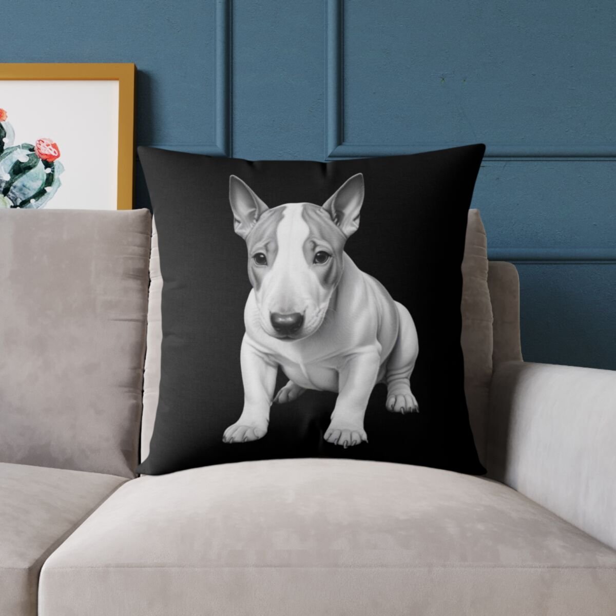 English Bull Terrier Square Poly Canvas Pillow - Image 15