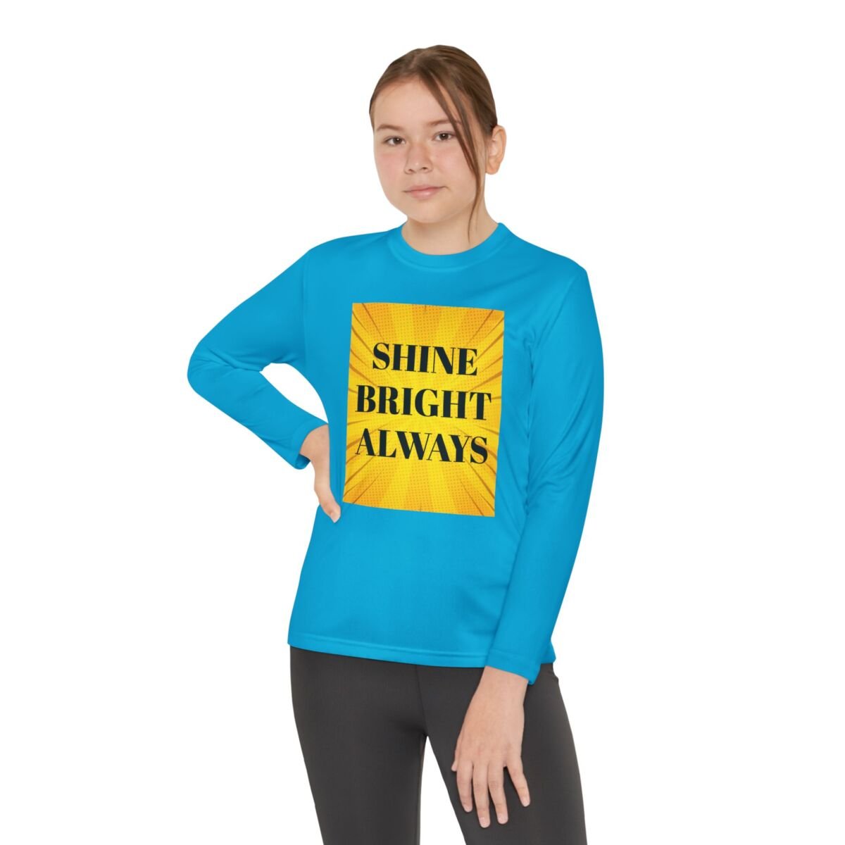 Motivational Quote Phrase Youth Long Sleeve Competitor Tee - Image 36