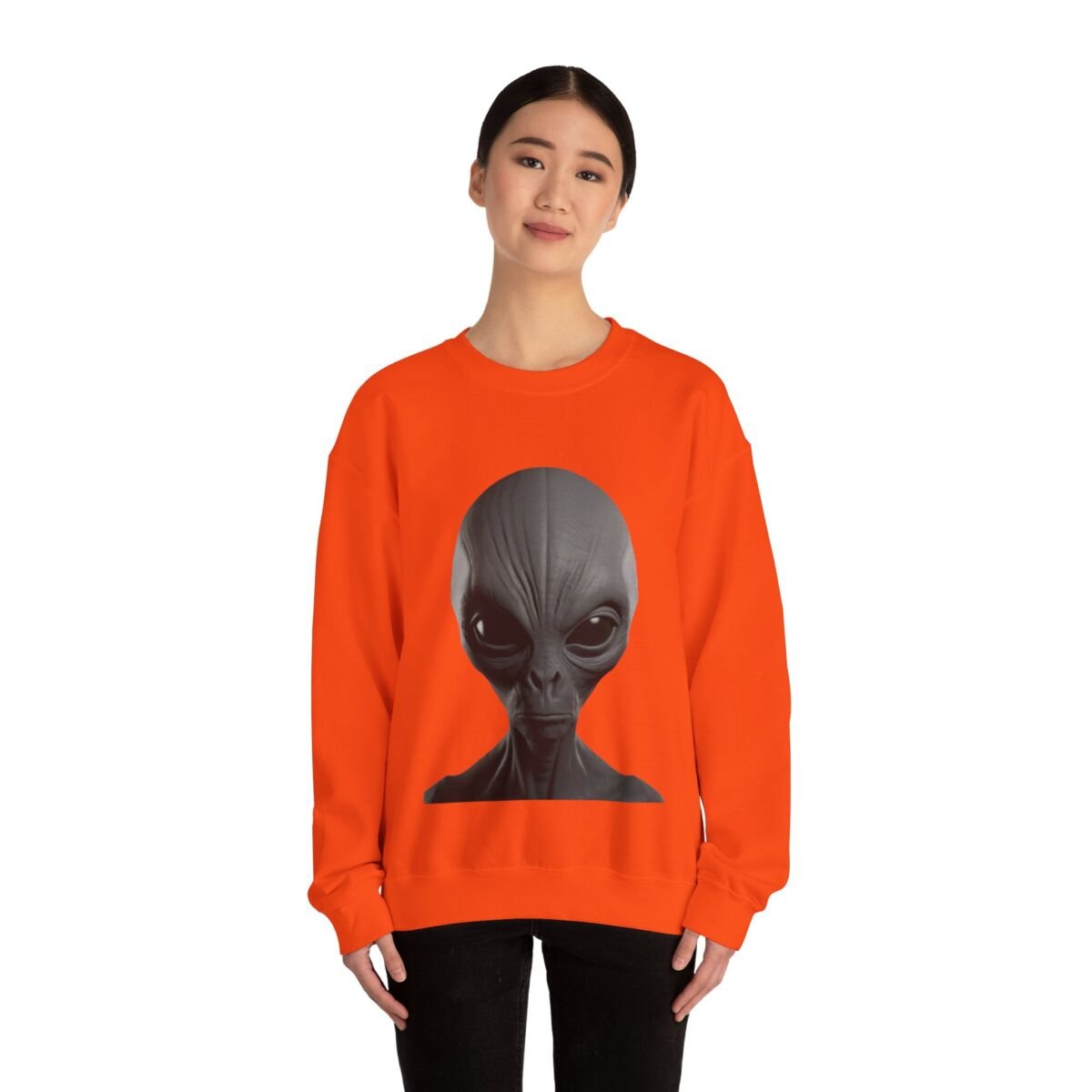 C ute A lien Pr in t Unise x Heavy Blend™ Crewneck Sweatshirt Alien Hoodie , Cute Alien Gif t, Sweater, Unique Sweatshirt, prin t Hoodie. - Image 20