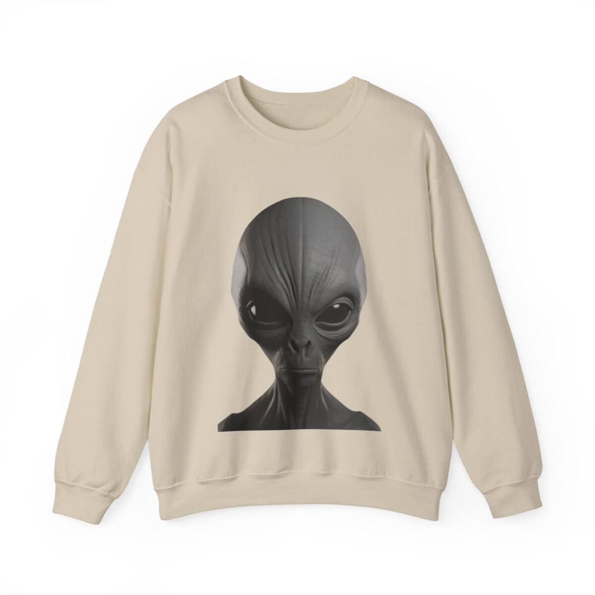 C ute A lien Pr in t Unise x Heavy Blend™ Crewneck Sweatshirt Alien Hoodie , Cute Alien Gif t, Sweater, Unique Sweatshirt, prin t Hoodie. - Image 5