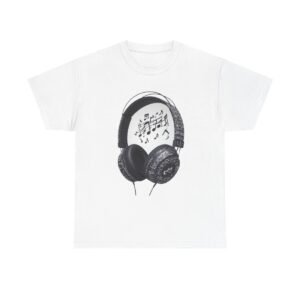 Head Phones Music Unisex Heavy Cotton Tee