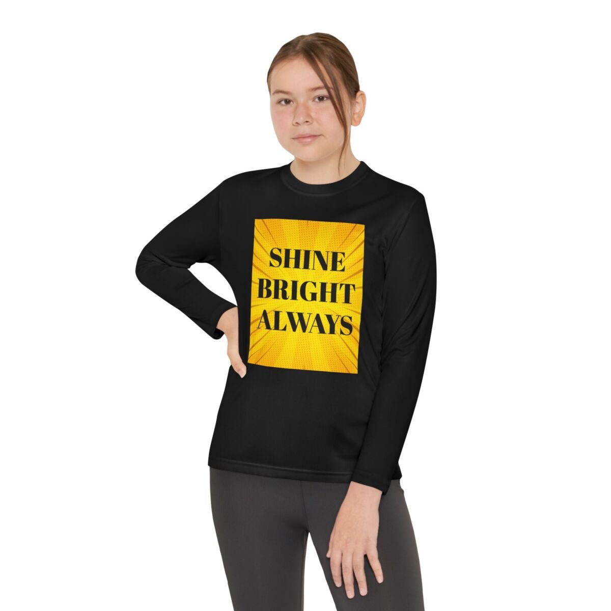 Motivational Quote Phrase Youth Long Sleeve Competitor Tee - Image 64