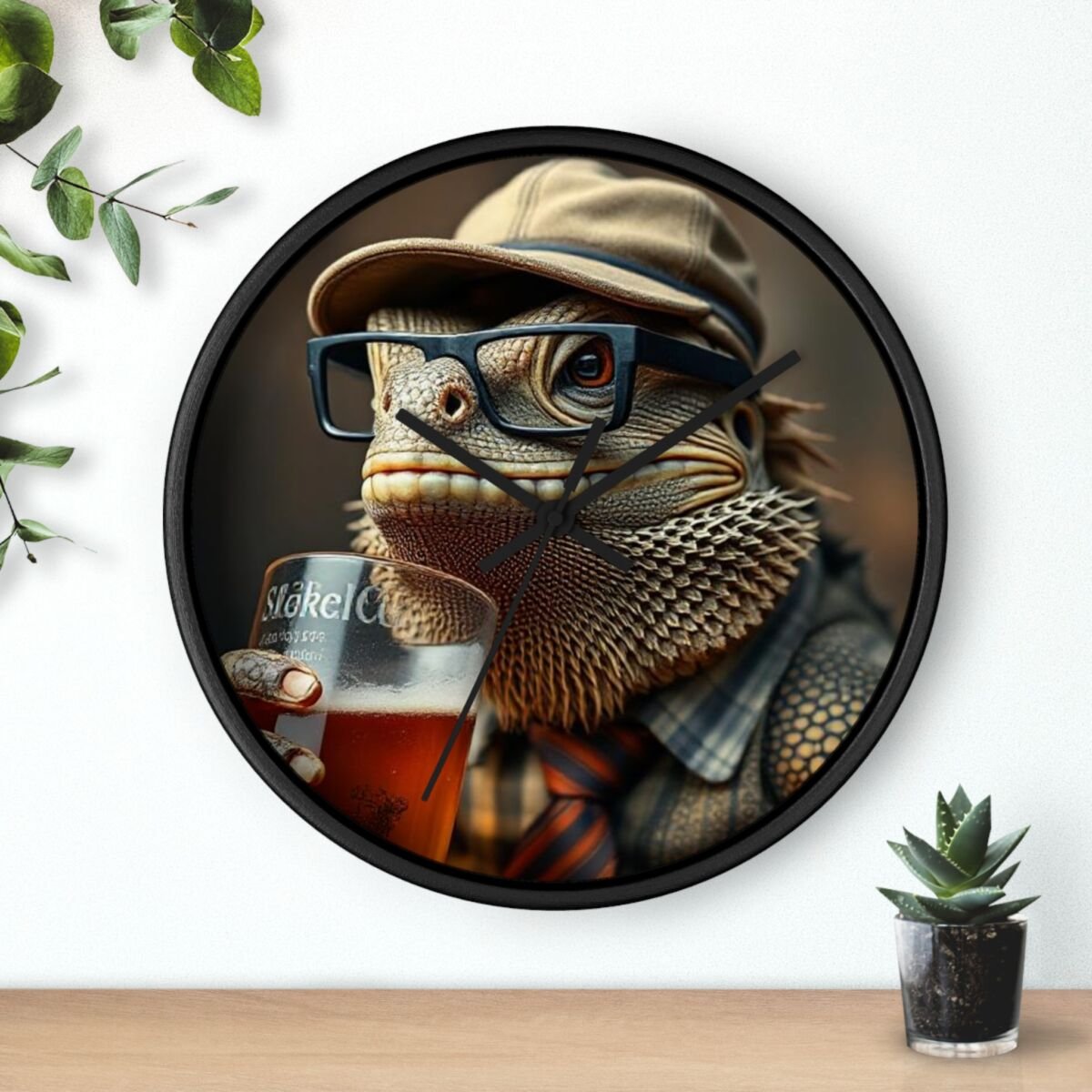 Wall Clock - Bearded Dragon Chamelion Gecko Water Dragon iguana Design - Image 3