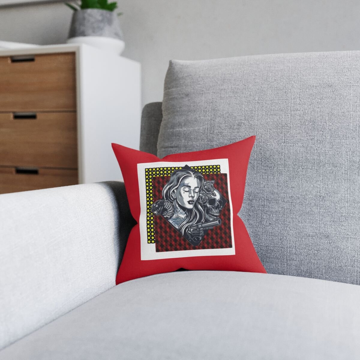 Tattoo Art Square Pillow - Image 4