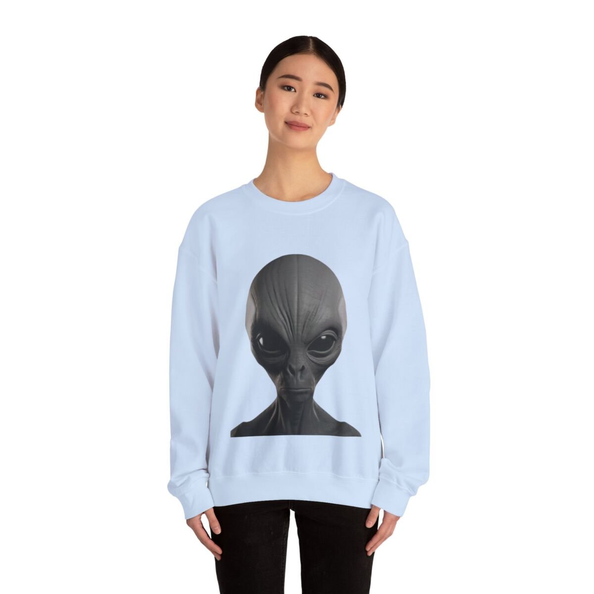C ute A lien Pr in t Unise x Heavy Blend™ Crewneck Sweatshirt Alien Hoodie , Cute Alien Gif t, Sweater, Unique Sweatshirt, prin t Hoodie. - Image 40