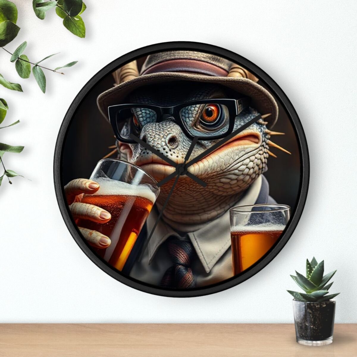 Wall Clock - Bearded Dragon Chamelion Gecko Water Dragon iguana Design - Image 3