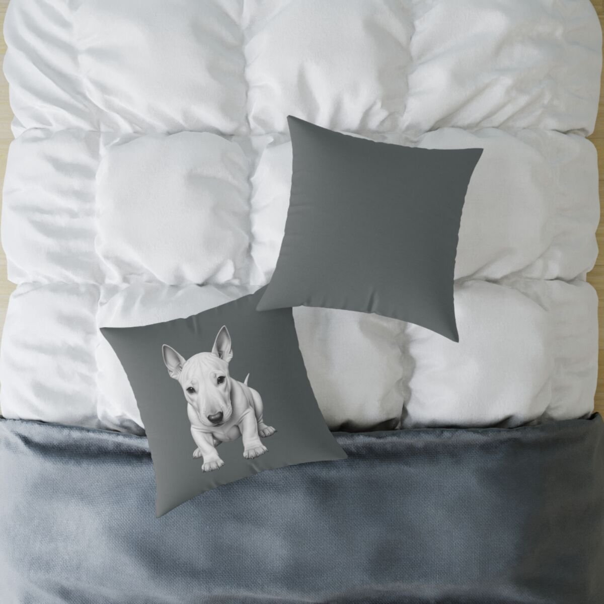 English Bull Terrier Square Poly Canvas Pillow - Image 12