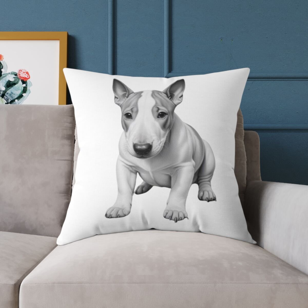 English Bull Terrier Square Poly Canvas Pillow - Image 19
