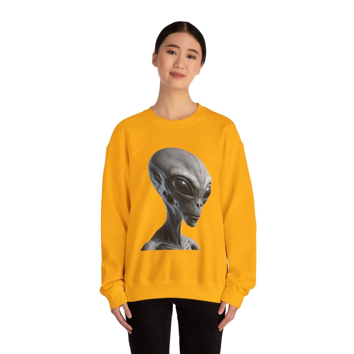 A lien Sweater, Retro A lien Graphic Unique Prin t Sweatshirt, Unise x, Heavy Blend™ Crewneck Sweatshirt Crewneck Cu te A lien Gif t, - Image 16