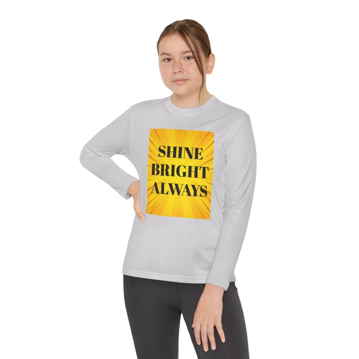 Motivational Quote Phrase Youth Long Sleeve Competitor Tee