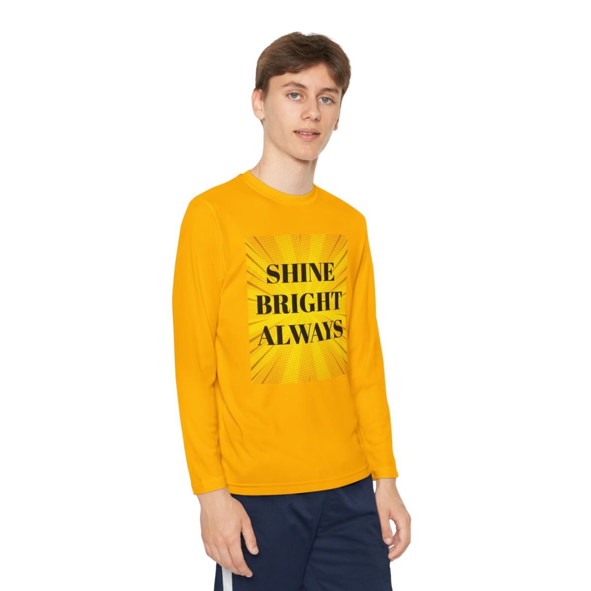 Motivational Quote Phrase Youth Long Sleeve Competitor Tee - Image 19