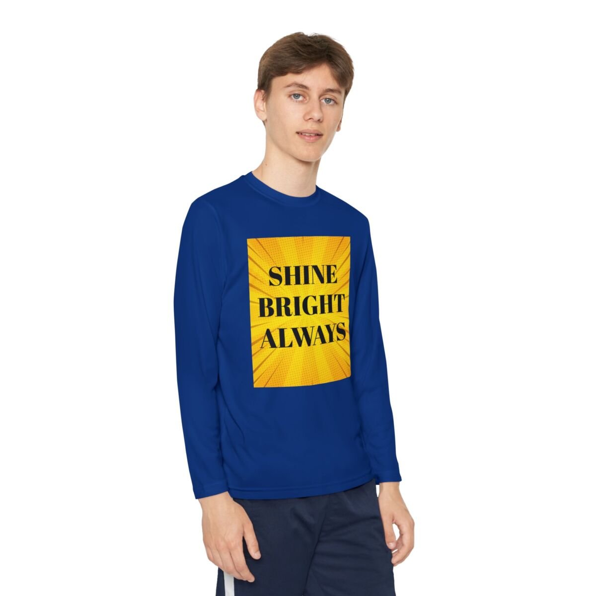 Motivational Quote Phrase Youth Long Sleeve Competitor Tee - Image 43