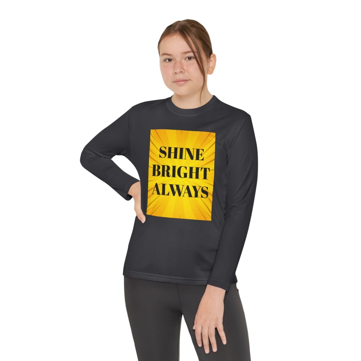 Motivational Quote Phrase Youth Long Sleeve Competitor Tee - Image 16