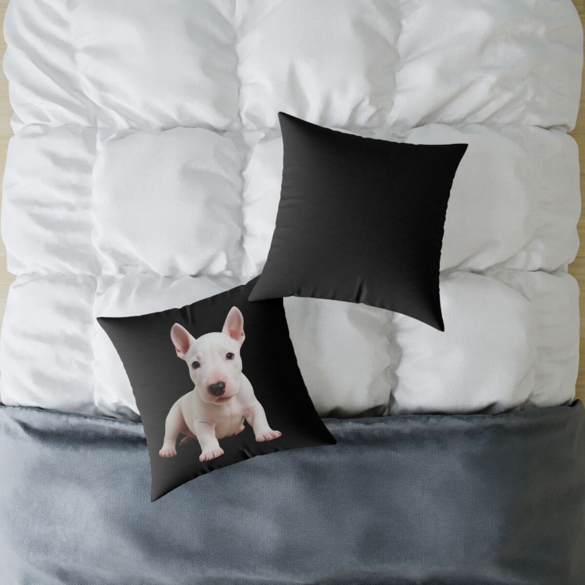 English Bull Terrier Square Poly Canvas Pillow - Image 12